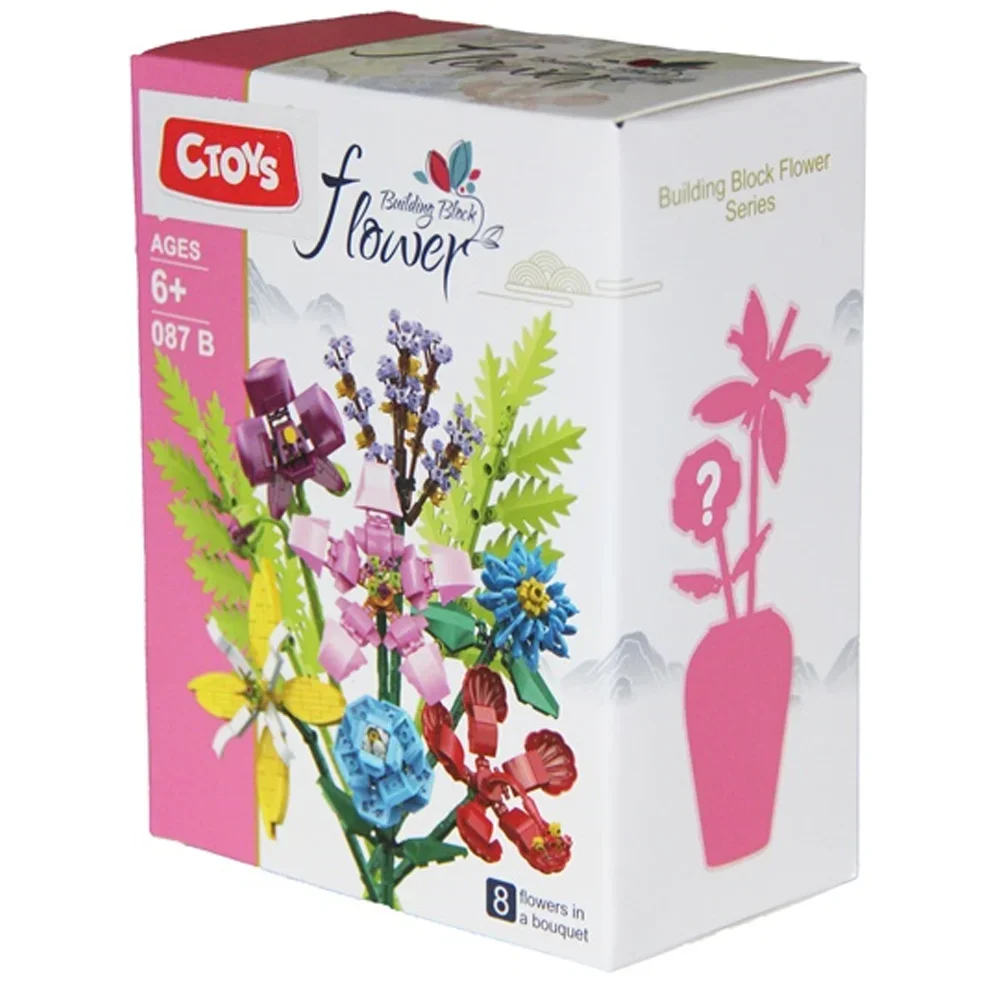 Ctoy Oyuncak Mini Blok Flower 8 Li Stant CTOY-087B