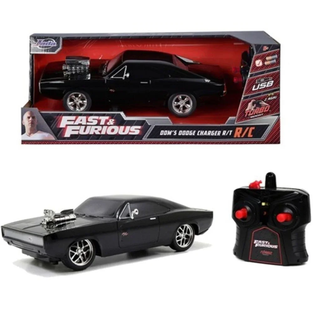 Sun-Sım-Jda-R/C F/F Fast&amp;Furıous Doms Dodge Charger 2.4Ghz.3.7V.Usb-Rtr Fastf 1:16