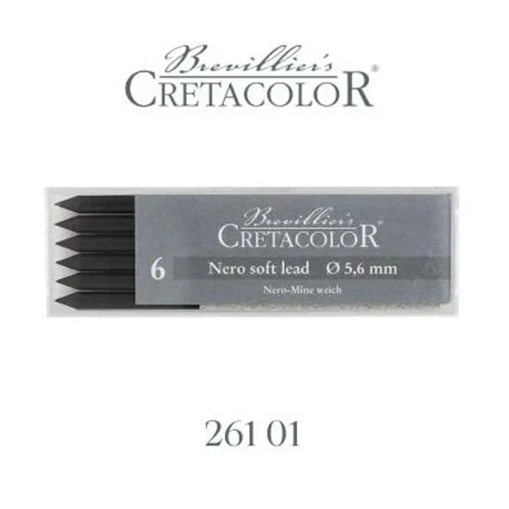 Cretacolor Nero Soft Yağlı Kömür Portmin Uç 5,6mm 6Lı 26101