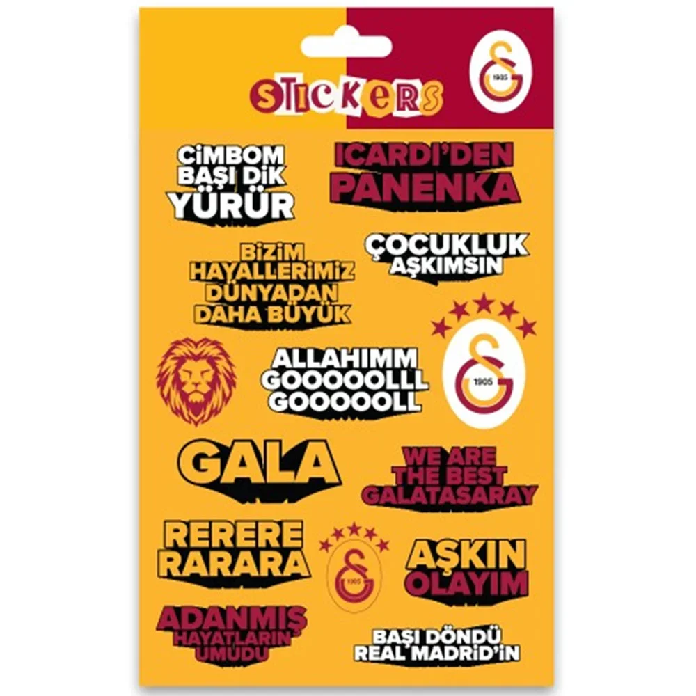 Gsst26015 Galatasaray Sarı Slogan Sticker Sheet